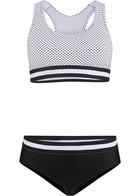 bikini brassière (ens. 2 pces.) noir/blanc - femme - bpc bonprix