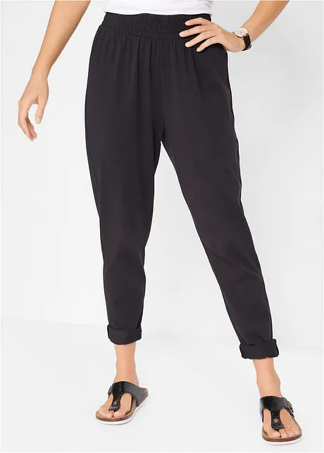 Pantalon sarouel avec taille confortable, bonprix