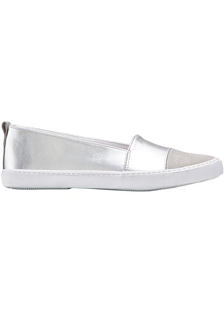 slip on argenté femme