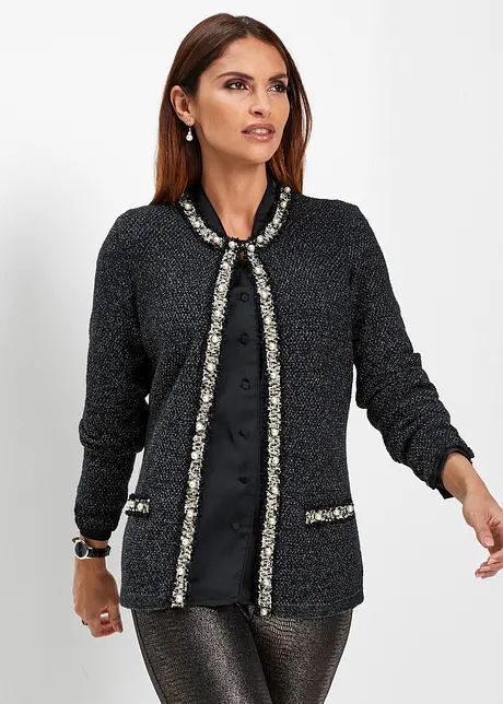 Gilet en maille avec éléments décoratifs, bonprix