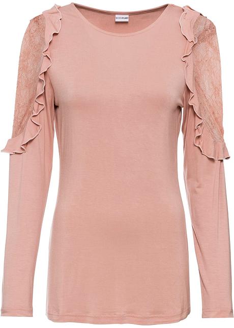 tee shirt dentelle rose