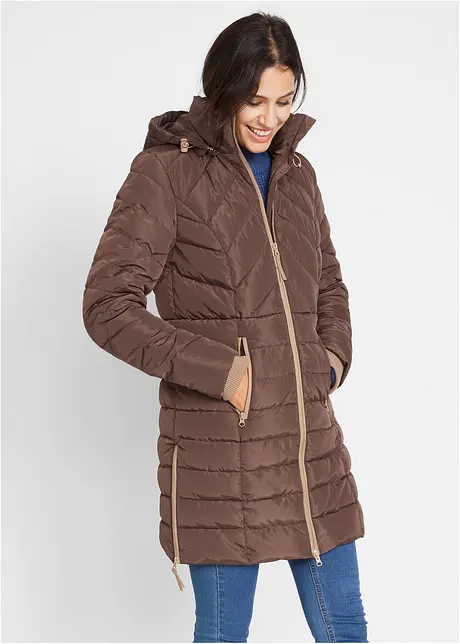 Veste longue matelassée, rembourrée, bonprix