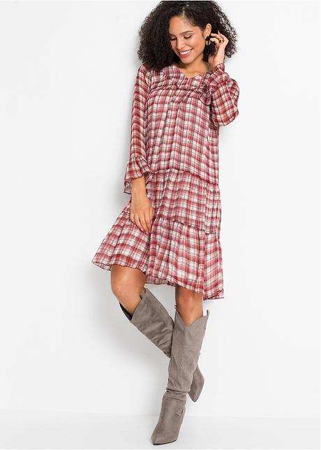 Robe rouge/noir à carreaux - bonprix.fr