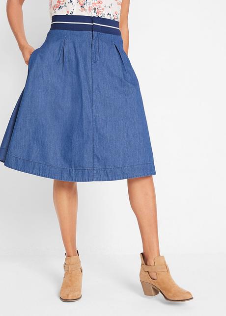 jupe jean taille elastique