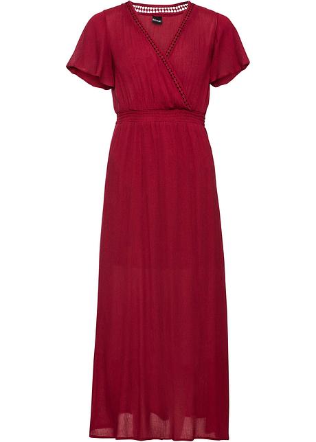 Robe Longue A Dentelle Rouge Fonce Bonprix Fr