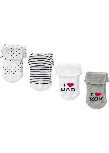 Lot De 4 Paires De Chaussettes Adorables Pour Bebe Blanc Gris Clair Chine