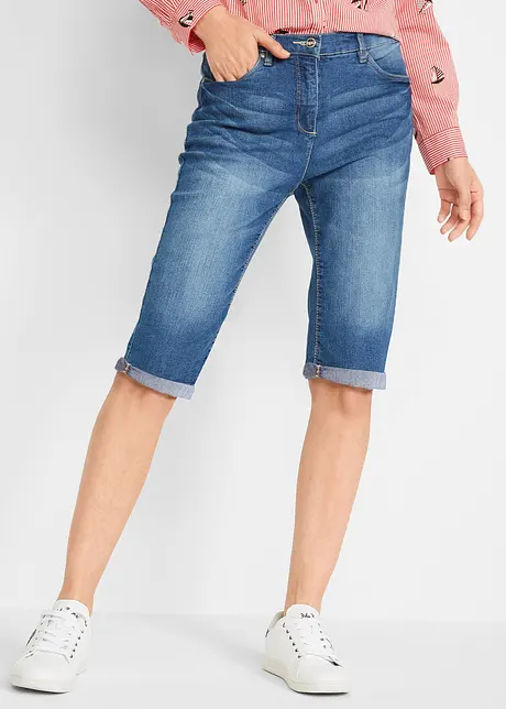 Bermuda en jean stretch à taille confortable, bonprix