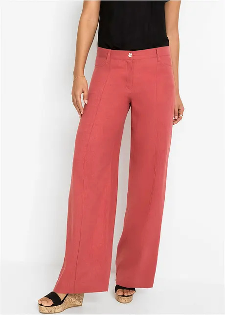 Pantalon palazzo en lin mélangé, bonprix