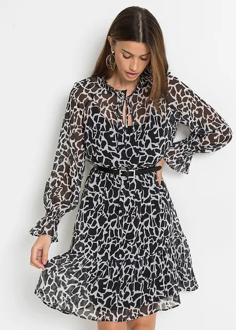 Robe en chiffon avec fond de robe, bonprix