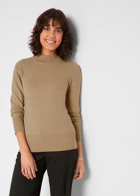 Pull basique à col montant, bonprix