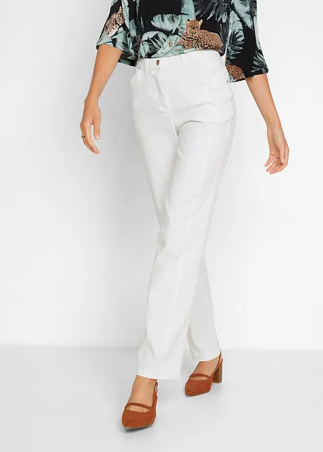 Pantalon confortable avec jambes droites - blanc, petite