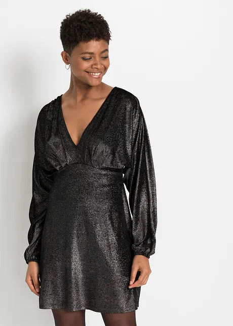 Robe scintillante en velours avec décolleté plongeant en V, bonprix