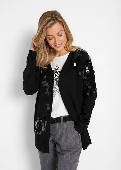 Gilet en maille avec sequins, bonprix