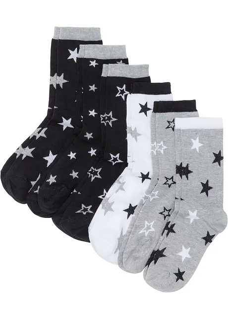 Lot de 6 paires de chaussettes femme avec coton, bonprix