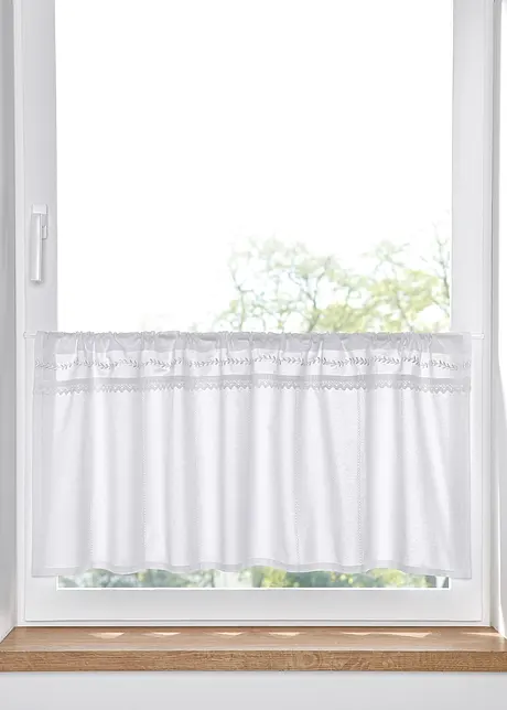 Brise-bise en coton avec bordure dentelle, bonprix