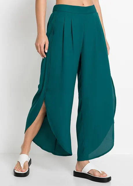 Pantalon palazzo avec fente, bonprix