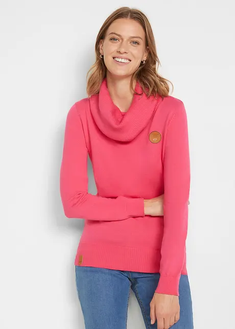 Pull en fine maille à col boule, bonprix