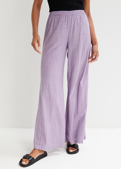 Pantalon large stylé en viscose fluide et flatteuse - mauve clair/ultraviolet