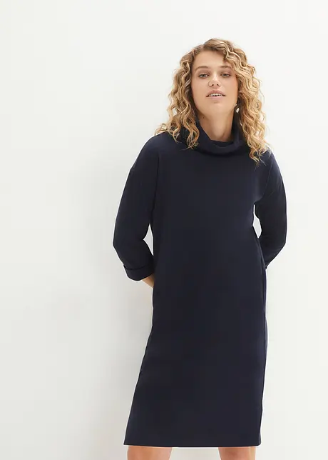 Robe sweat à col ample, bonprix