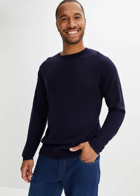 Pull en laine avec teneur en Good Cashmere Standard®, col rond, bonprix