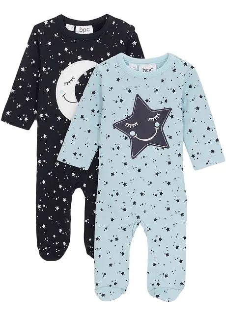 Lot de 2 grenouillères bébé, bonprix