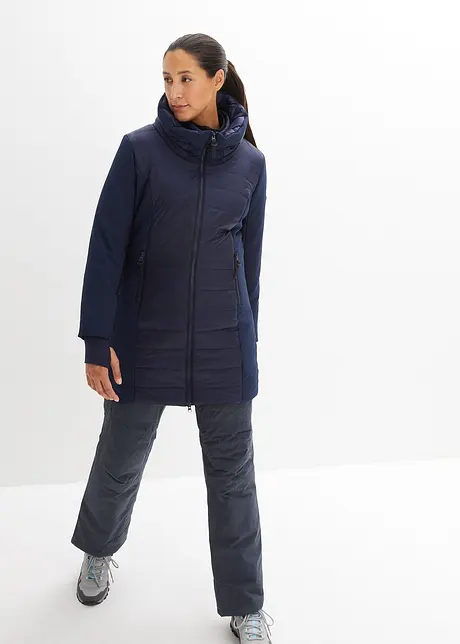 Veste longue outdoor matelassée avec softshell, bonprix