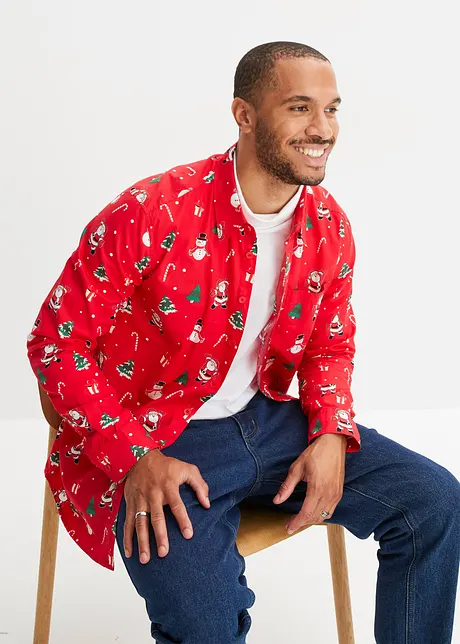 Chemise manches longues avec motif de Noël, bonprix