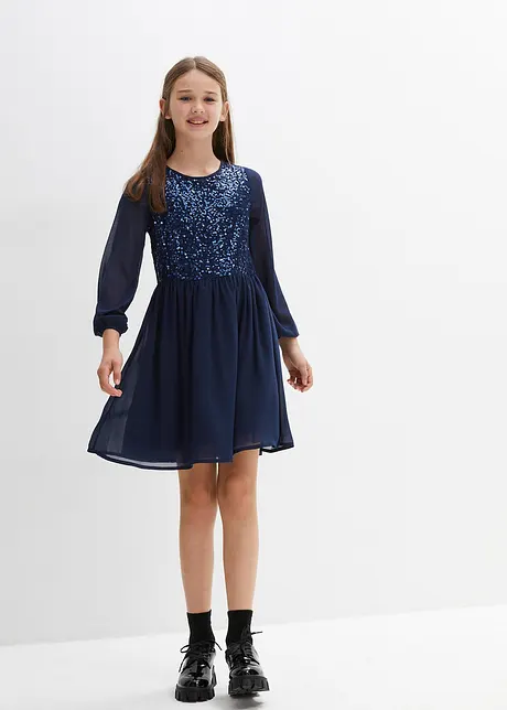 Robe fille festive avec paillettes, bonprix