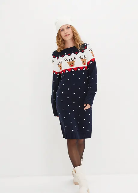 Robe de Noël en maille renne, bonprix