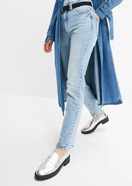 Jean droit taille haute en denim épais qui s