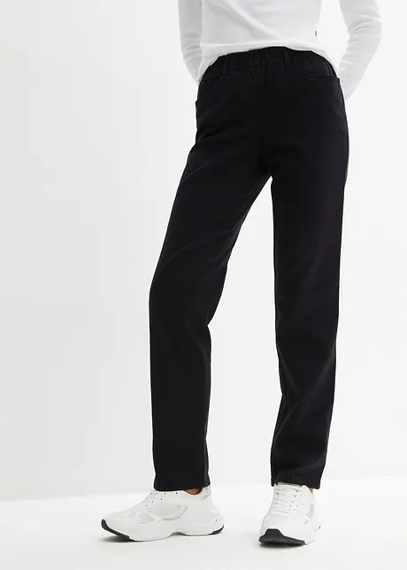 Lot de 2 pantalons extensibles à taille confortable, Straight, bonprix