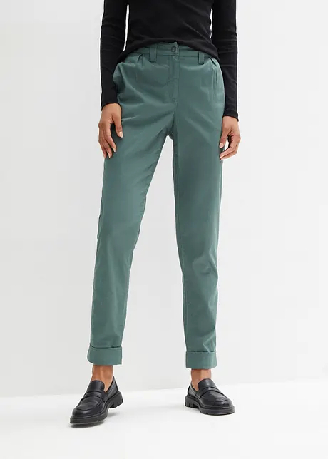 Pantalon chino extensible et tendance avec des poches et une taille confortable - vert roseau, classique