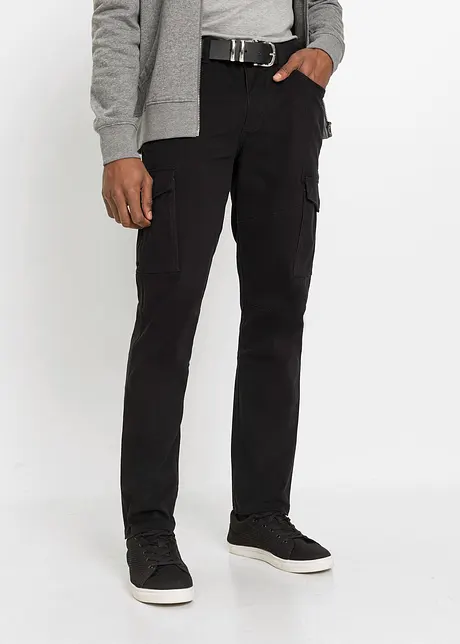 Pantalon slim extensible, jambes droites, avec poches cargo, bonprix