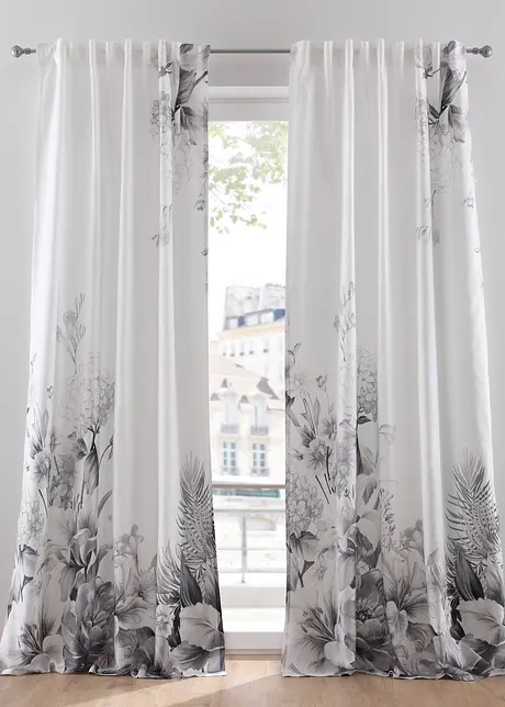 Rideau en microfibre à imprimé floral, bonprix