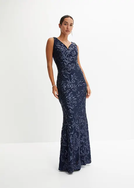 Robe longue à paillettes, bonprix