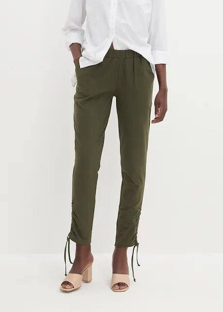 Pantalon en jersey à base froncée, bonprix