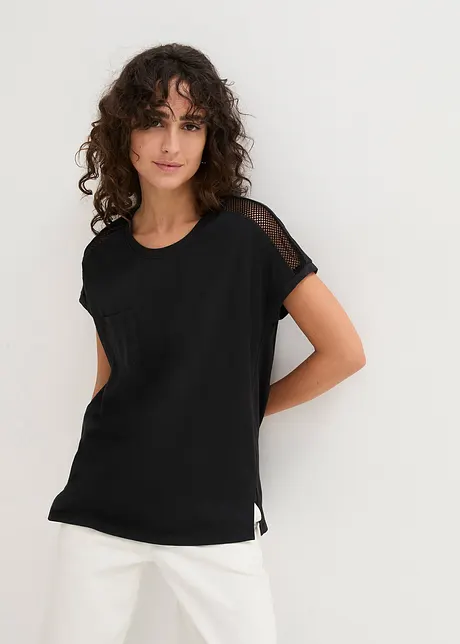 T-shirt ample avec dentelle, bonprix