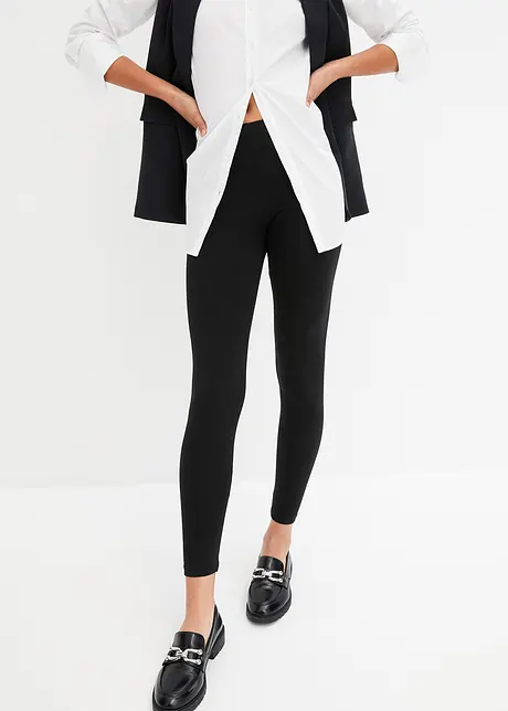 Deux leggings avec taille extensible normale confortable noir noir