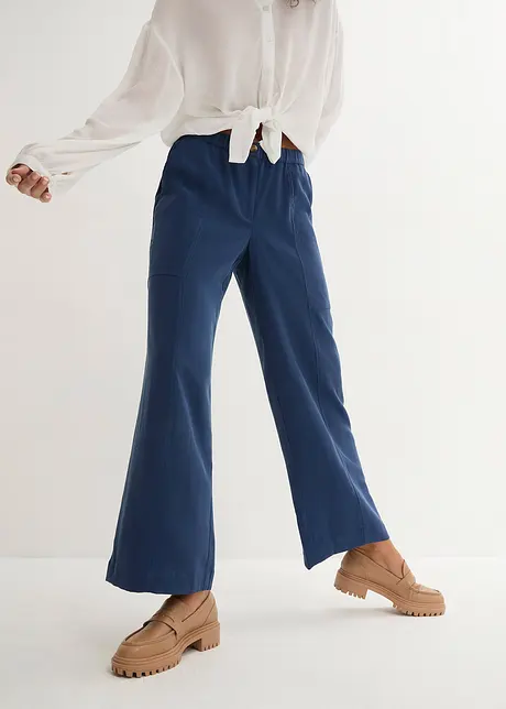 Pantalon décontracté en tissu léger - bleu profond