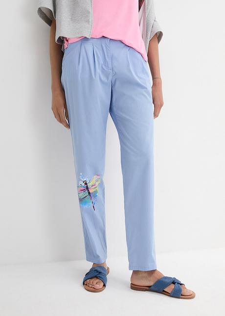 Pantalon à pinces confortable avec poches. - bleu perle