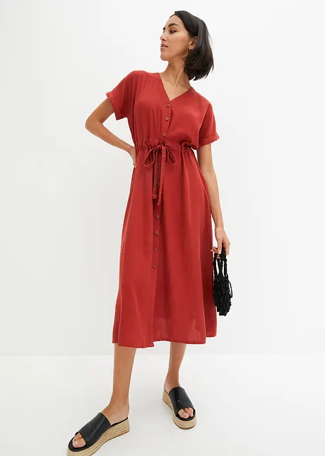 Robe avec lin mélangé, bonprix