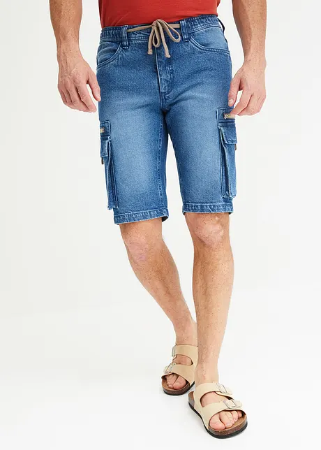 Short long en jean avec poches cargo, Regular Fit, John Baner JEANSWEAR