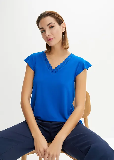 T-shirt à dentelle en viscose extensible, bonprix