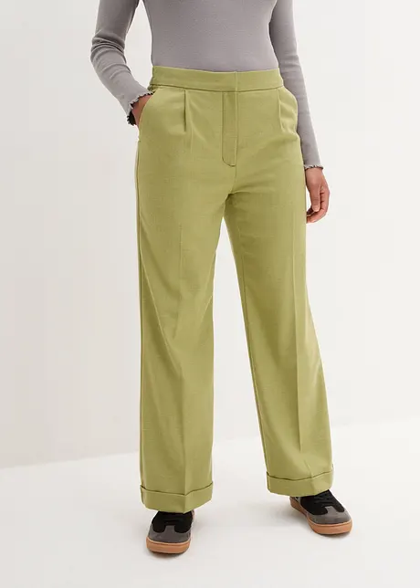 Pantalon 7/8, aspect laine, avec taille confortable, bonprix