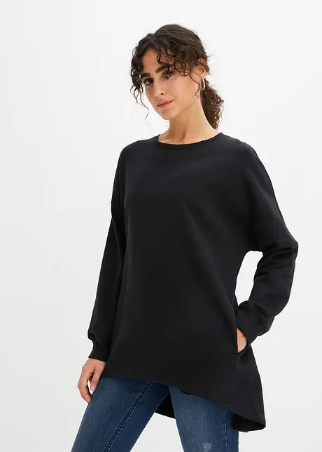 Sweat-shirt oversize court devant, long derrière, bonprix