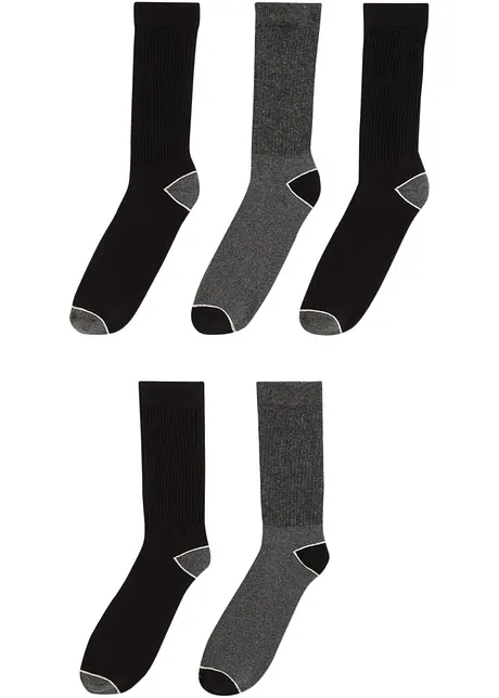 Lot de 5 paires de chaussettes de sport coton et intérieur éponge, bonprix