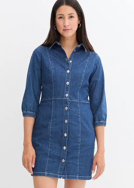 Robe en jean, manches 3/4, bonprix