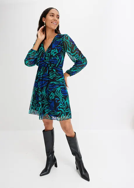 Robe en mesh imprimée, bonprix