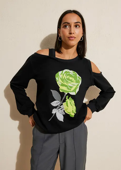 Sweat-shirt avec imprimé floral, bonprix