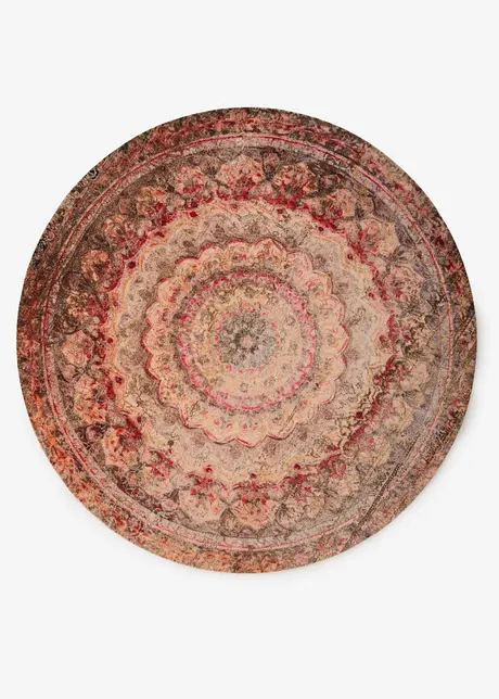 Tapis rond lavable au motif vintage, bonprix